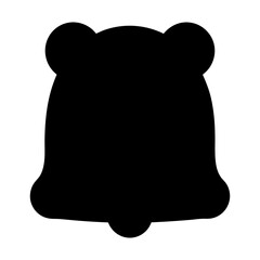 Silhouette of a bear bell, a black outline on white background design