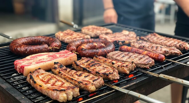 An Argentine Asado A Feast of Grilled Meats Sausages and Ribs A Culinary Tradition Shared Around the World with Variations of Flavor