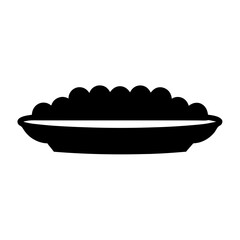 Stylized Silhouette of Pie or Tart on Plate Displaying Crust Detail
