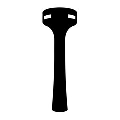 Simplified Black Water Tower Icon with Two Observation Windows on White Background