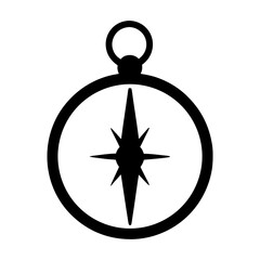 Fototapeta premium Stylized Black and White Compass Icon Representing Exploration and Guidance