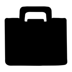 Stylized black briefcase illustration representing business, professional work, and official affairs