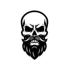 Bearded Skull Vector Illustration