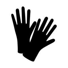 Protective Gloves Silhouette Illustrating Safety and Hygiene, Ideal for Various Uses