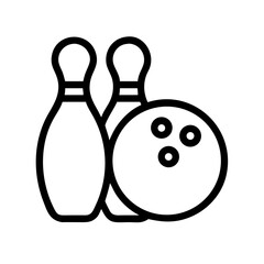 Icon of a bowling ball and pins representing the sport