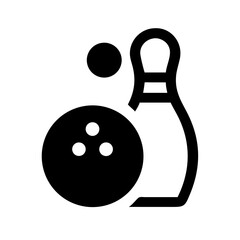 Icon of a bowling ball and pins representing the sport