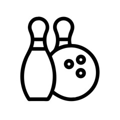 Icon of a bowling ball and pins representing the sport