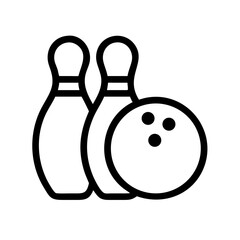 Icon of a bowling ball and pins representing the sport