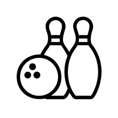 Icon of a bowling ball and pins representing the sport