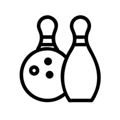 Icon of a bowling ball and pins representing the sport