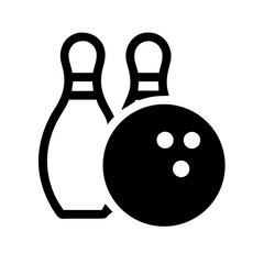 Icon of a bowling ball and pins representing the sport
