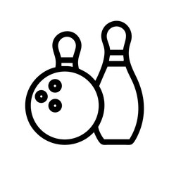 Icon of a bowling ball and pins representing the sport