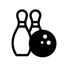 Icon of a bowling ball and pins representing the sport