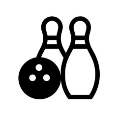 Icon of a bowling ball and pins representing the sport