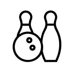 Icon of a bowling ball and pins representing the sport