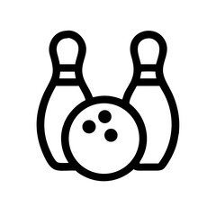 Icon of a bowling ball and pins representing the sport