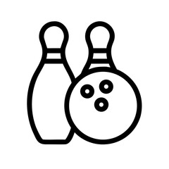 Icon of a bowling ball and pins representing the sport