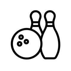 Icon of a bowling ball and pins representing the sport
