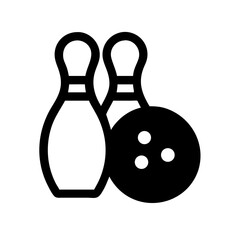 Icon of a bowling ball and pins representing the sport