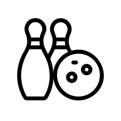 Icon of a bowling ball and pins representing the sport