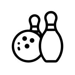 Icon of a bowling ball and pins representing the sport