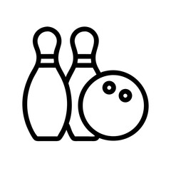 Icon of a bowling ball and pins representing the sport