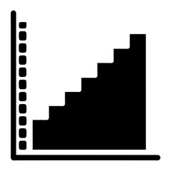 Upward Staircase Progression Chart for Growth Analysis and Strategic Planning