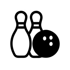 Icon of a bowling ball and pins representing the sport