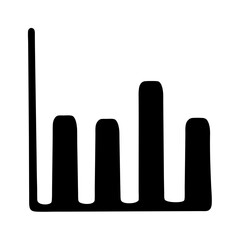 Abstract black and white minimalist depiction of urban city skyline, illustration