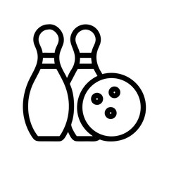 Icon of a bowling ball and pins representing the sport