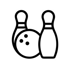 Icon of a bowling ball and pins representing the sport