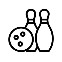 Icon of a bowling ball and pins representing the sport
