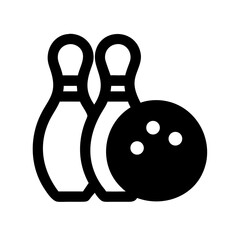Icon of a bowling ball and pins representing the sport