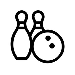 Icon of a bowling ball and pins representing the sport