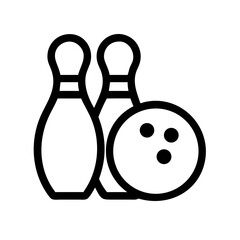 Icon of a bowling ball and pins representing the sport