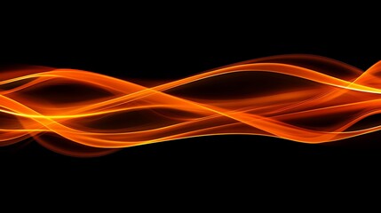 Abstract orange wavy lines on black background (2)