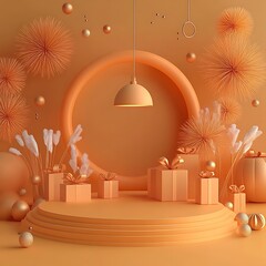 Diwali podium background, festival podium background for product presentation