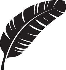 Banana Leaf in Silhouette Vector | Elegant Black Vector Art for Natural Illustration