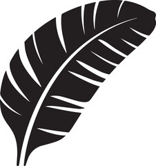Obraz premium Banana Leaf in Silhouette Vector | Elegant Black Vector Art for Natural Illustration