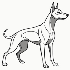 House guard dog with a thin body, Adobe Illustrator Artwork