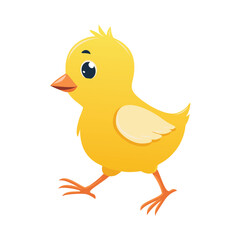 Cheerful Yellow Bird Cartoon Character