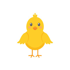 Cheerful Yellow Bird Cartoon Character