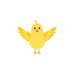 Cheerful Yellow Bird Cartoon Character