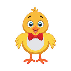 Cheerful Yellow Bird Cartoon Character