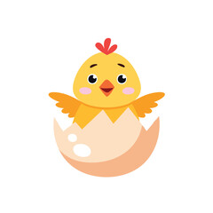 Cheerful Yellow Bird Cartoon Character