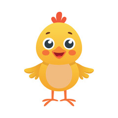 Cheerful Yellow Bird Cartoon Character