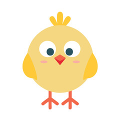 Cheerful Yellow Bird Cartoon Character