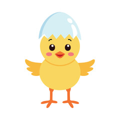 Cheerful Yellow Bird Cartoon Character