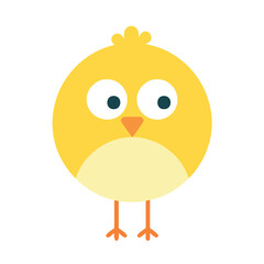 Cheerful Yellow Bird Cartoon Character
