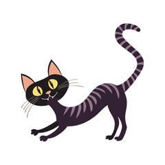 Black cat silhutte with white background 